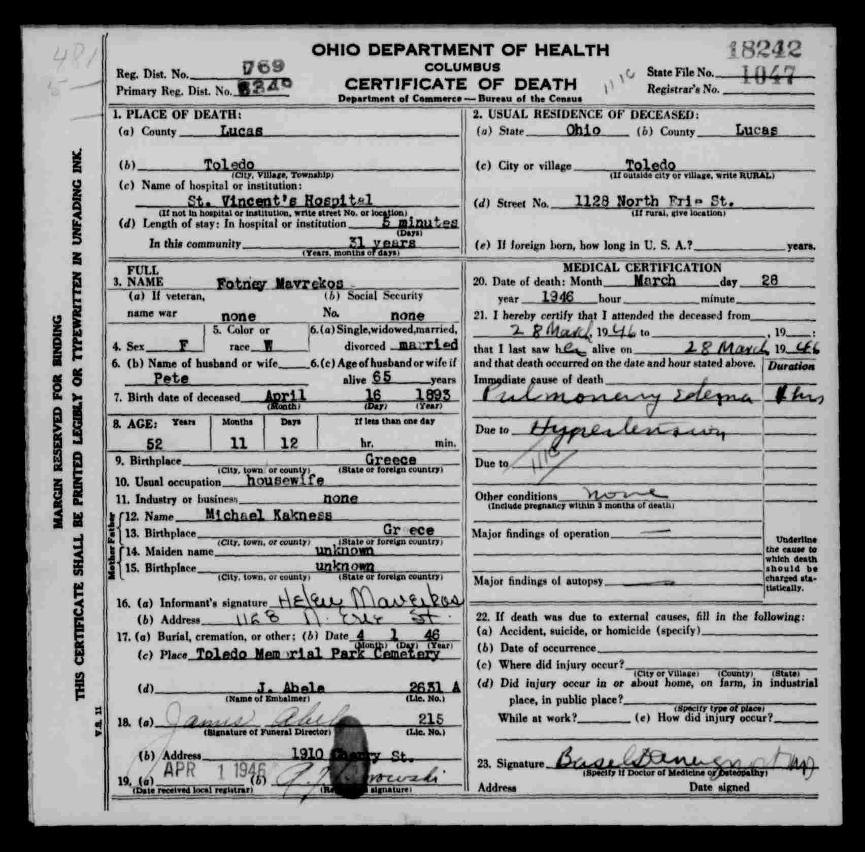 Foteny Kakmis Mavrikos death cert..jpg