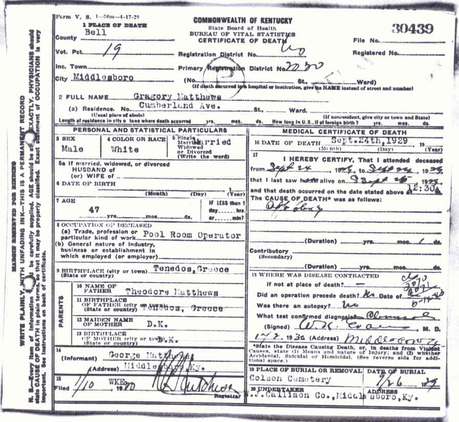 Gregoris Matthews' death certificate s-o Theodore.jpg