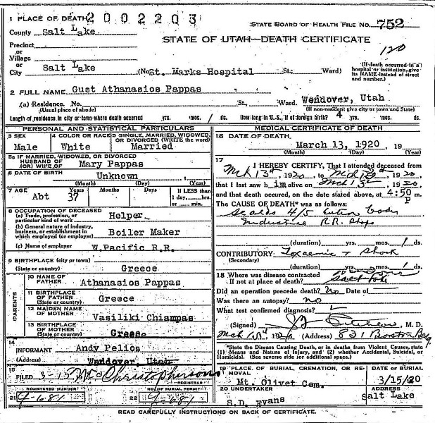 Gust A. Pappas Death Cert.jpg