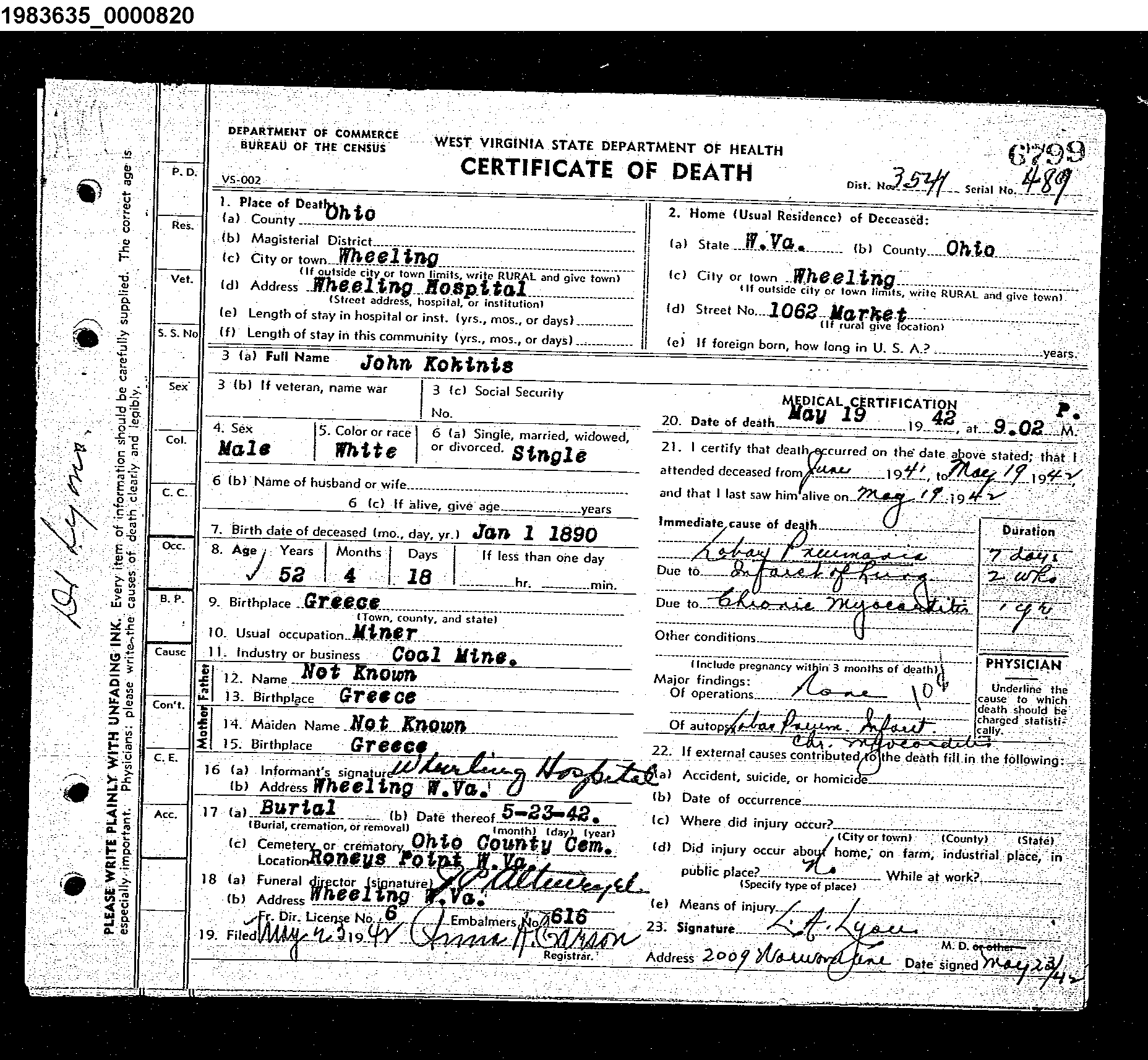 John Kokonis death cert. do not know who he is.jpg
