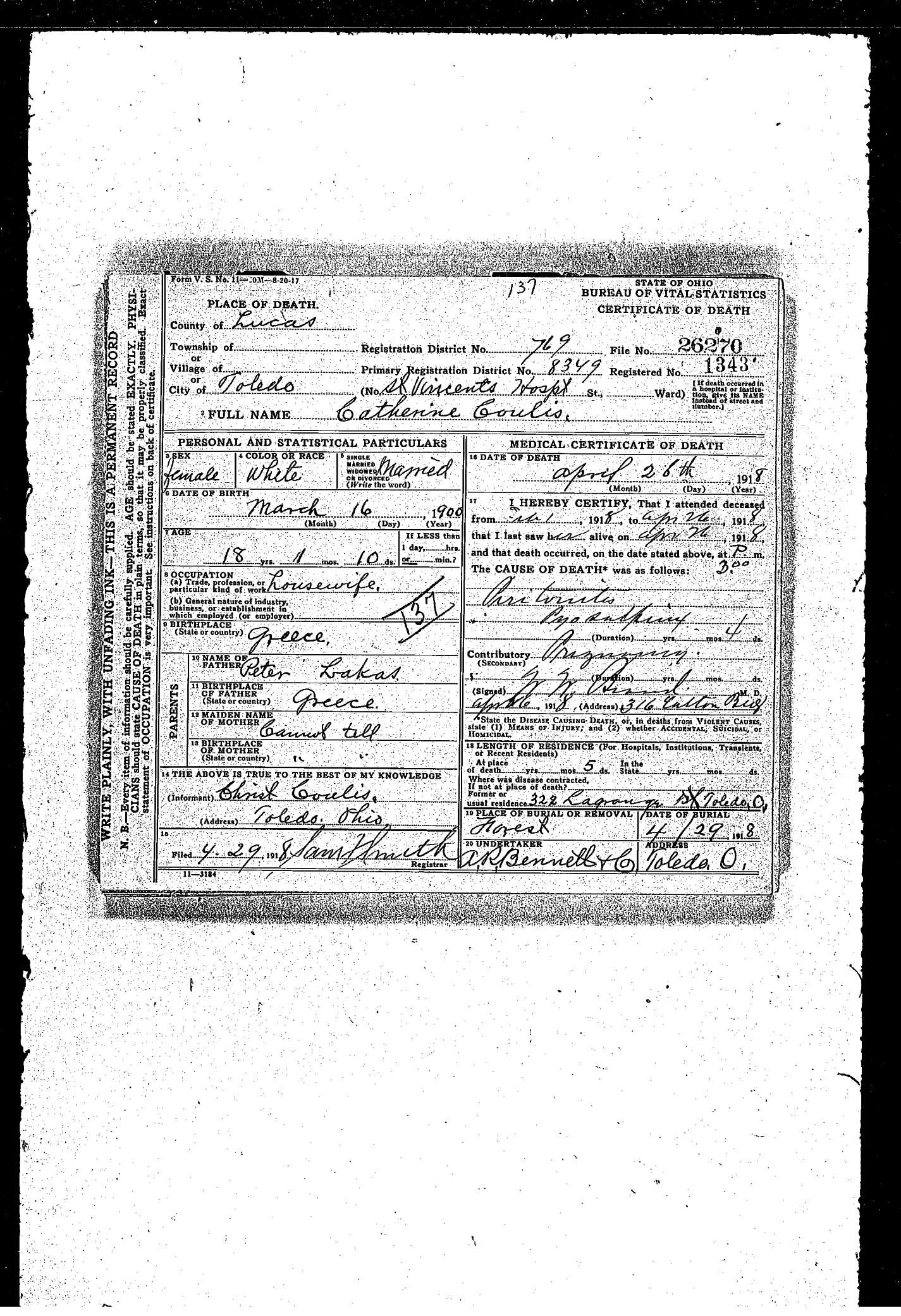 Katherine Coulis - 1st wife of Christ Coulis - NOT Tenedian.jpg