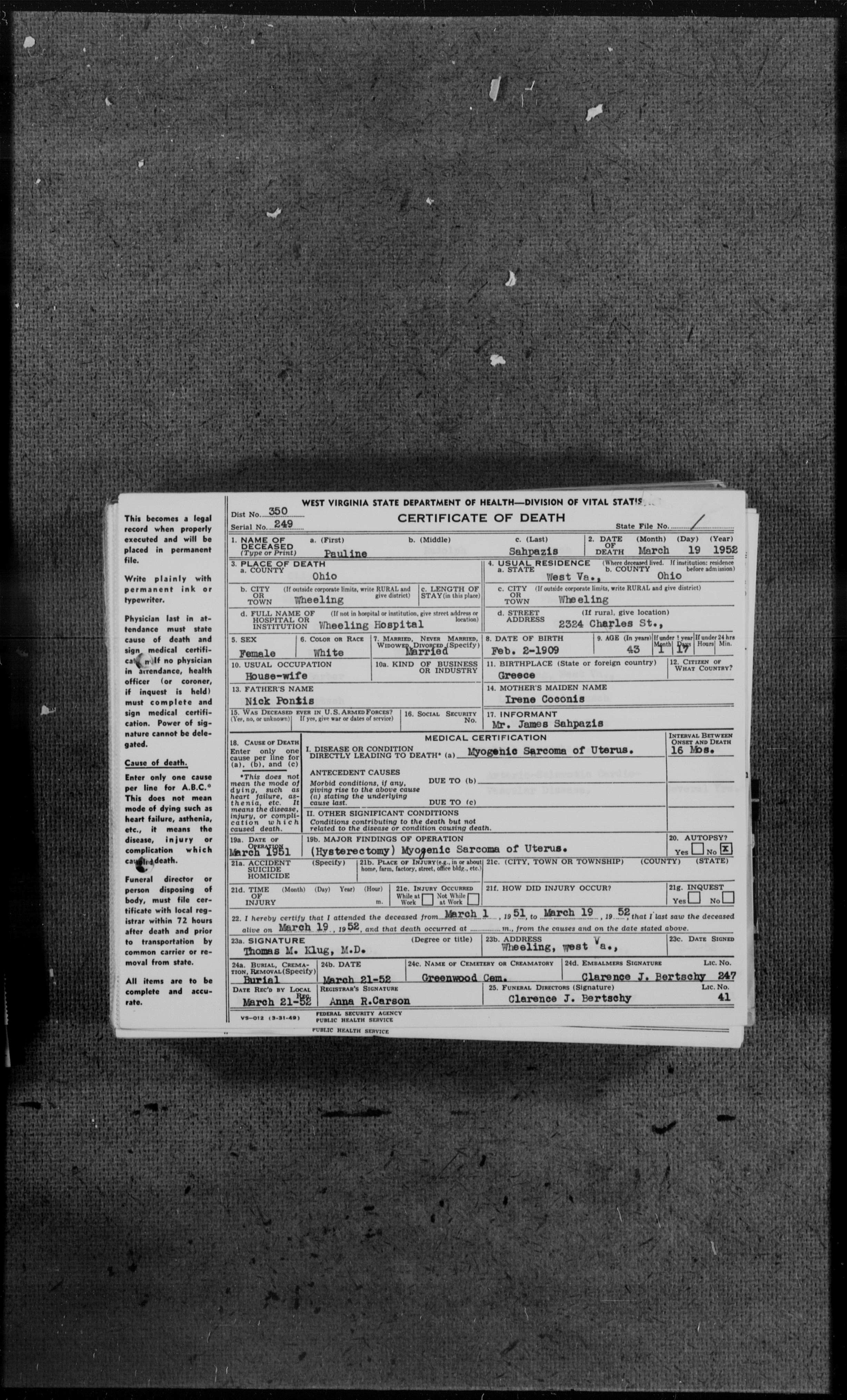 Panagiota 'Pauline' Coconis Sahpazis - death certificate.jpg