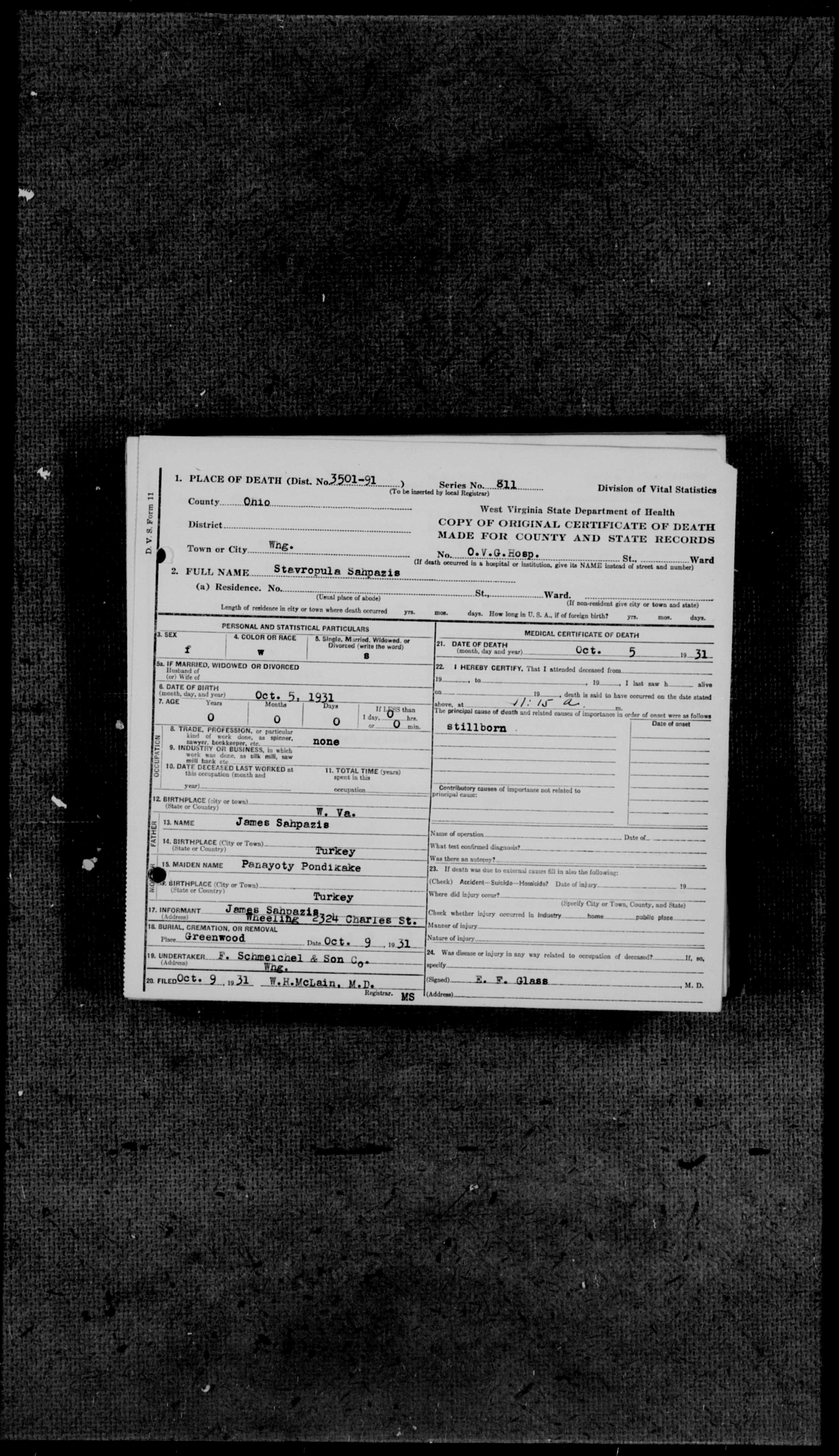Stavroula Sahpazis d-o James & Pauline Coconis Sahpazis - death cert.jpg