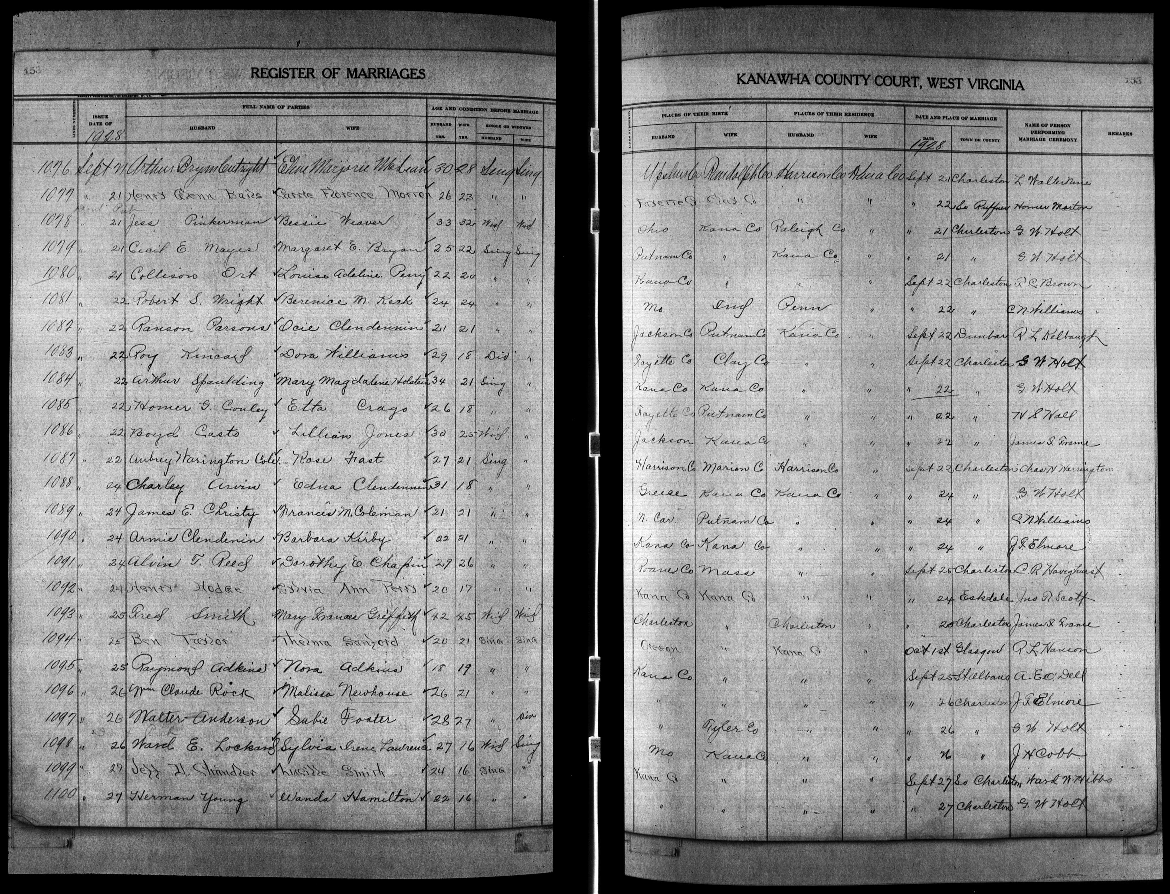 Charles (Arvanitis) Arvin & Edna Clendenin marriage record.jpg