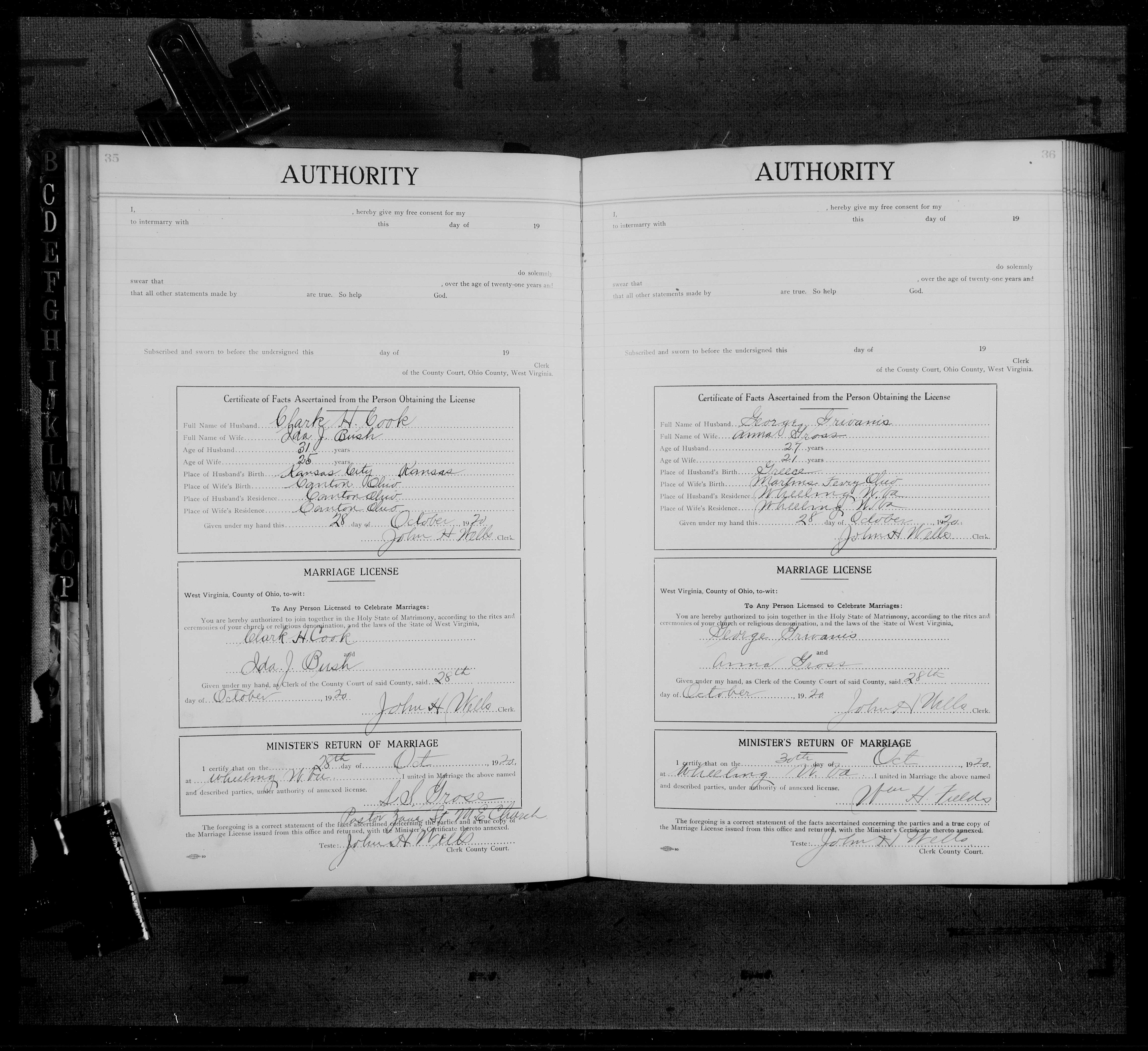 George Grivanos & Anna Gross' marriage license.jpg
