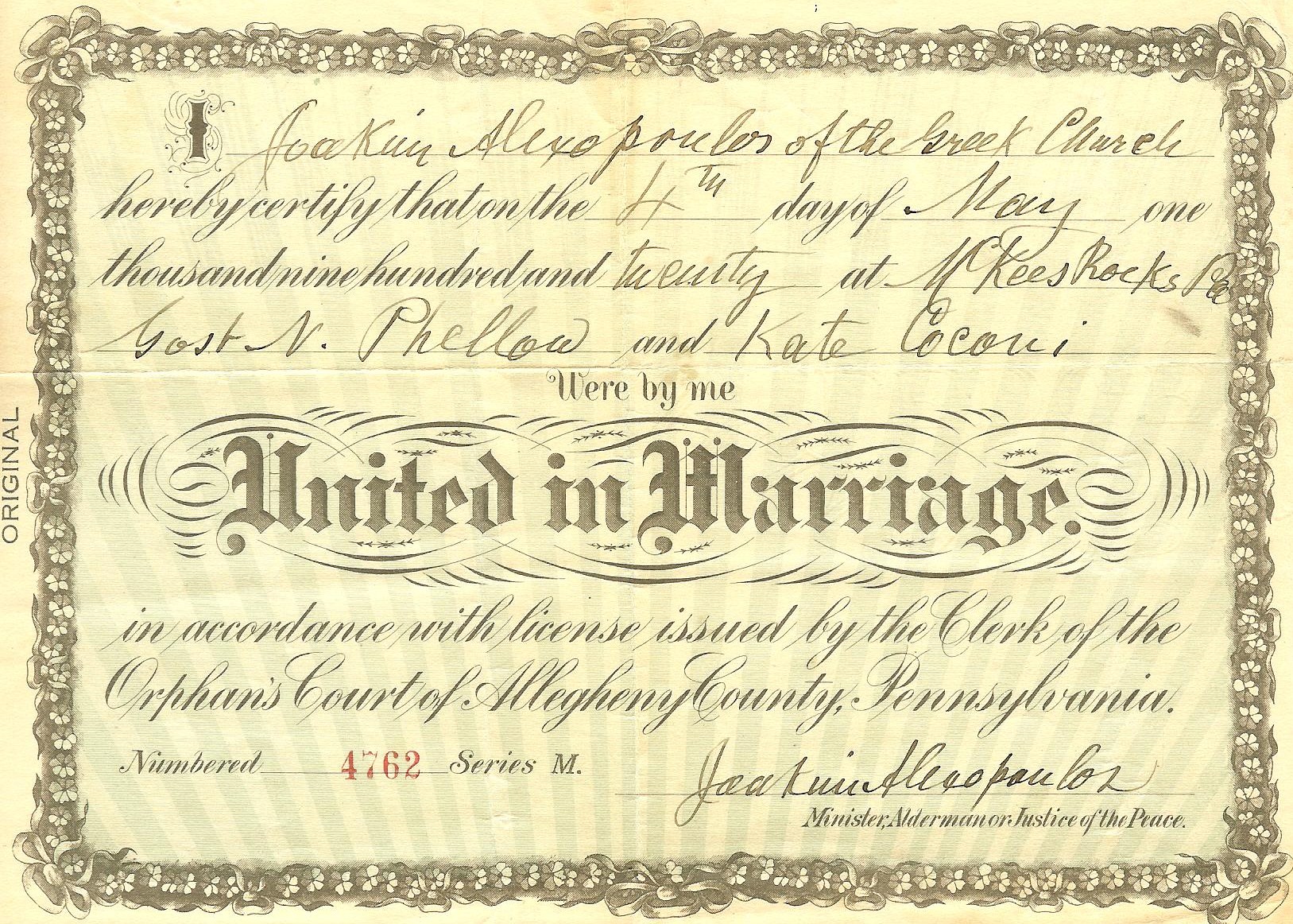 Katherine Coconis & Gus (Triantafila) Philop - marriage license.jpg