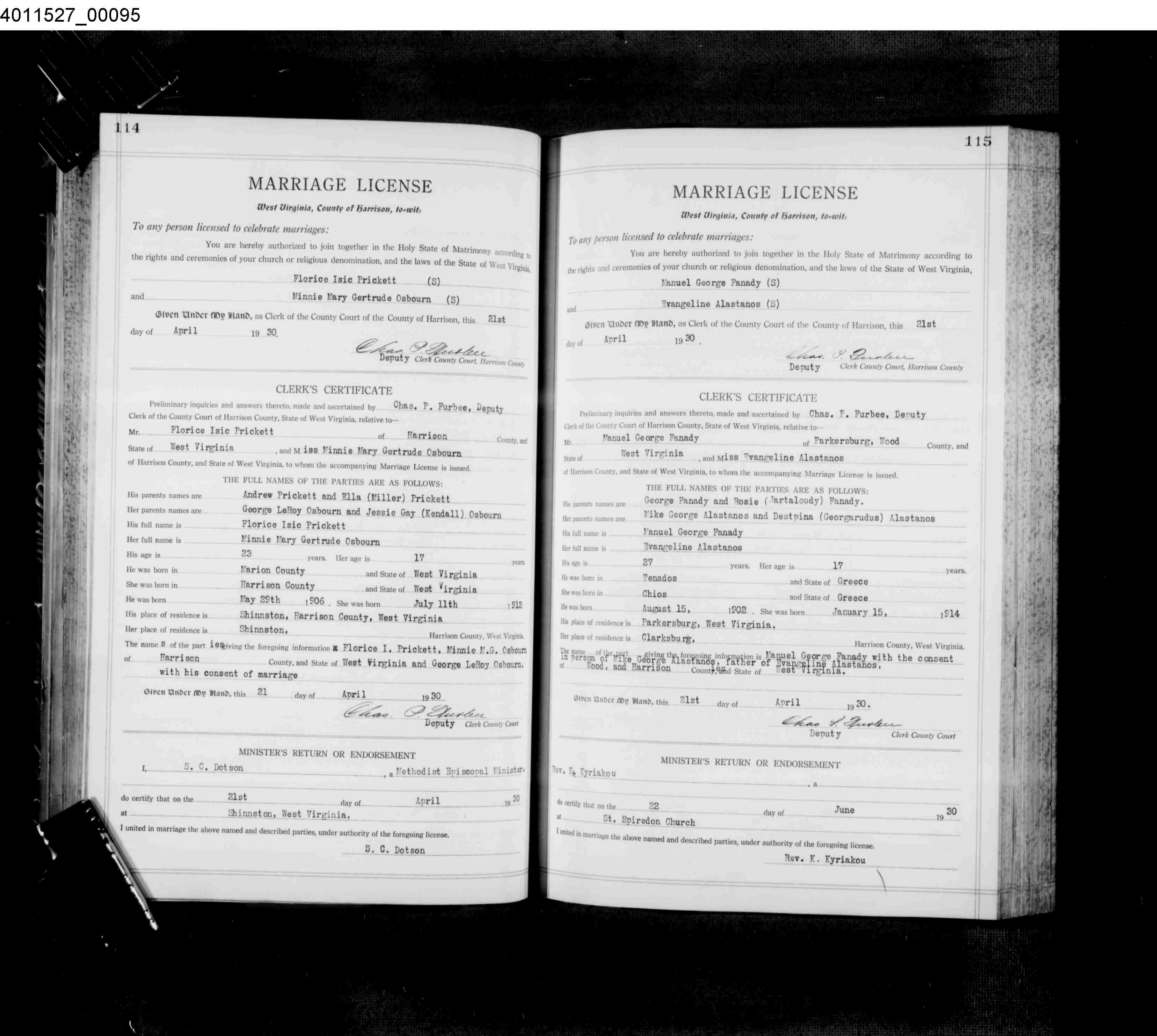 Manuel G. Fanady & Evangeline Alastanos - marriage license.jpg