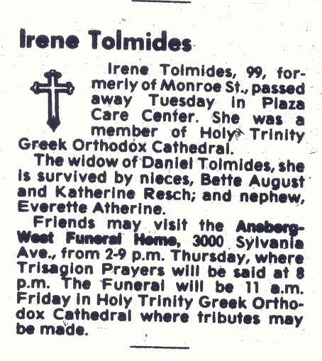 Irene Dallas Tolmides d-o Pandelis & Despina Pavlis Dallas w-o Demosthenes Tolmides d. 12-21-1993.jpg