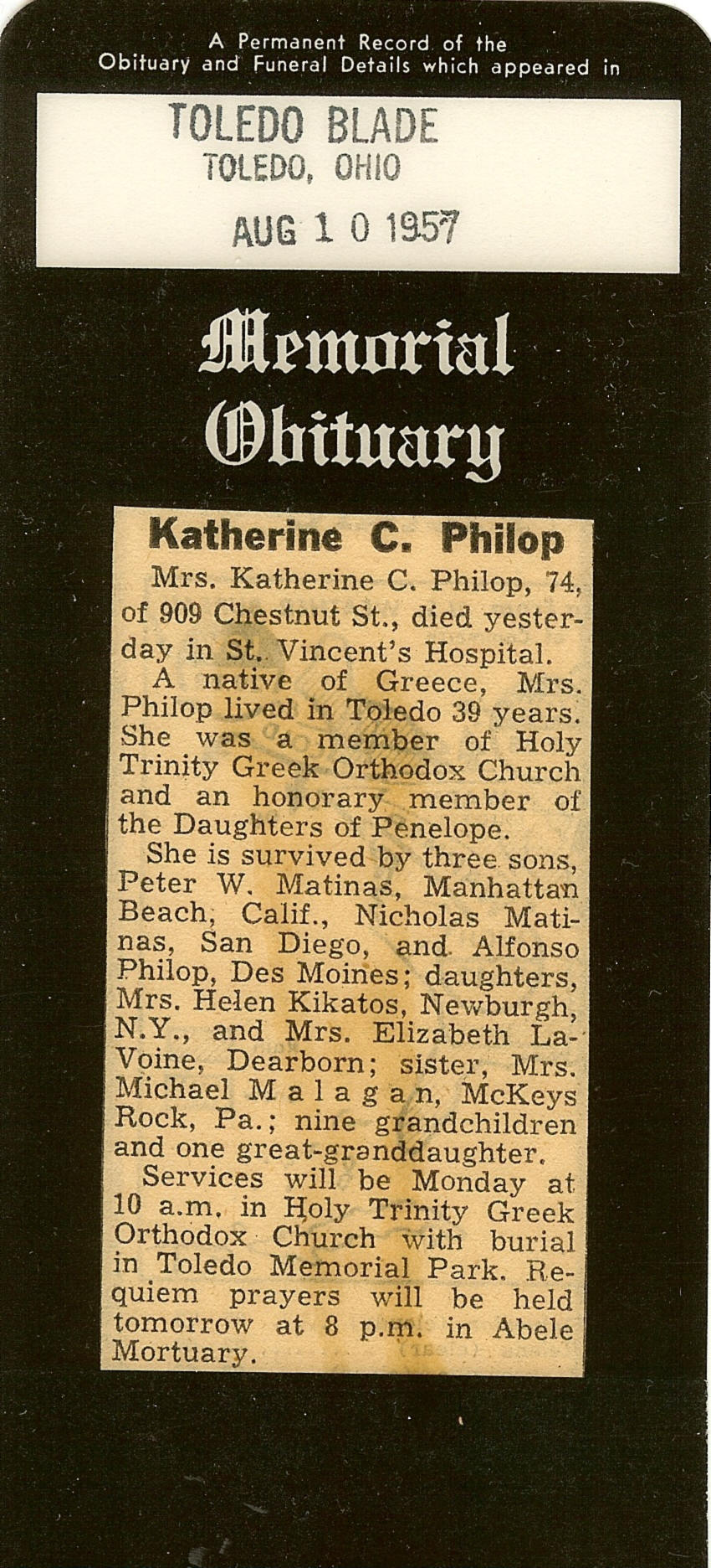 Katherine Coconis Matina Philop Obit.jpg
