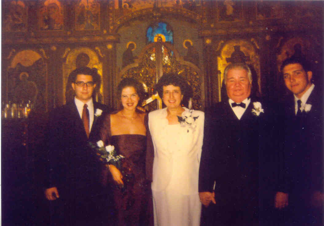 Christos & Georgia Georgakopoulos mother Dena Grevis, Stanley Smith & Andrew Georgakopoulos 10-27-2001.jpg